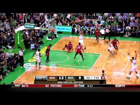Courtney Lee Crossover on Chris Bosh - Heat @ Celtics 3/18/2013