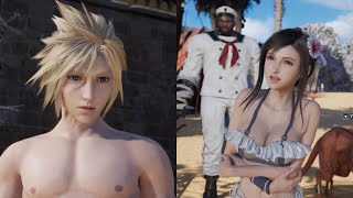 Tifa & Aerith Wear Matching Swimsuits with Cloud | Final Fantasy VII Rebirth