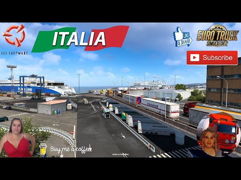Euro Truck Simulator 2(1.48.5) Delivery Pesaro to Venice with Trieste Ferry DLC Italy + DLC's & Mods
