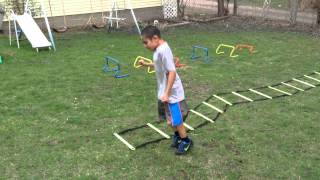 kids agility footwork exercise drill, (Increase Agility, Speed, and Footwork) part 1