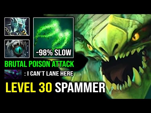 NEW Level 30 Grand Viper Spammer +98% Move Slow Most Annoying Hero with Skadi Poison DPS Dota 2