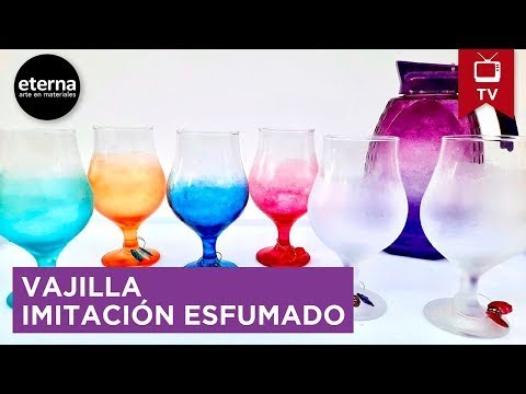 Copas pintadas con laca vitral.