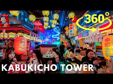 Virtual walk inside Tokyo's new Kabukicho Tower // 360° 8K 60fps