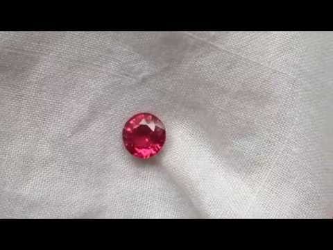 0.53 Cts [watch video] GIC Certified Unheated Ruby Round 5mm