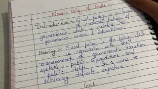 Fiscal policy of India || Business environment || Indian Financial system