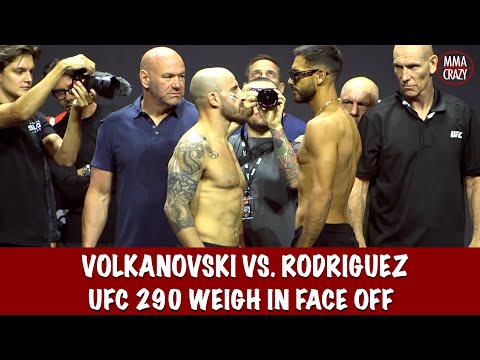 UFC 290: Alexander Volkanovski vs. Yair Rodriguez weigh in Face Off