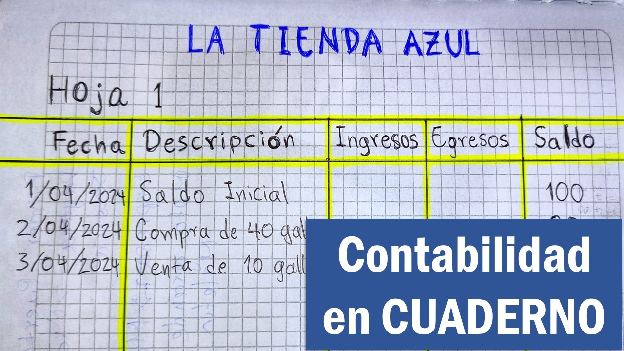 Cómo llevar la CONTABILIDAD de un NEGOCIO PEQUEÑO en CUADERNO