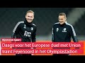 Feyenoord traint in het Olympiastadion in Berlijn voorafgaand aan Conference League-duel met Union