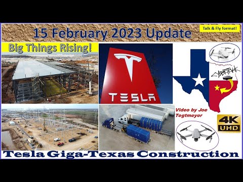 Solar Canopies, Die Shop Bridge Crane & More Painting! 15 February 2023 Giga Texas Updates (09:35AM)