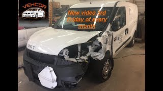 2015 Ram Promaster City/ Fiat Doblò left front collision with air bag deployment repair time lapse.