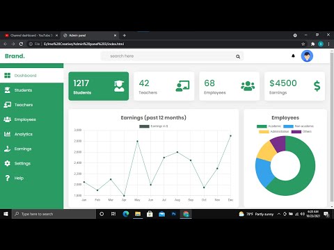 Responsive Admin Panel Using Html Css Chart Js