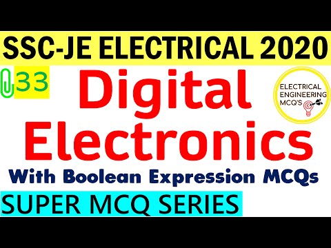 Digital Electronics MCQ | with Boolean Expressions Algebra | SSC-JE | Class 33 | हिंदी 🔴 Video