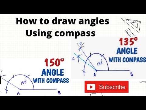How to Construct angles of 75°,150°, 105°,135° with compass and ruler | geometry | construction
