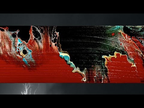 (122)Fluid Art/Dutch Pour with Cell Activator & Japan Red/Abstract Pouring/Acrylic Painting