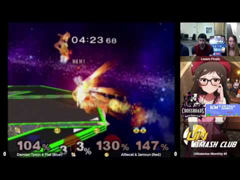 UWaterloo Melee Monthly #1 - Doubles Losers Final - Damian Tyson and Plat vs Alliecat and Jamrun