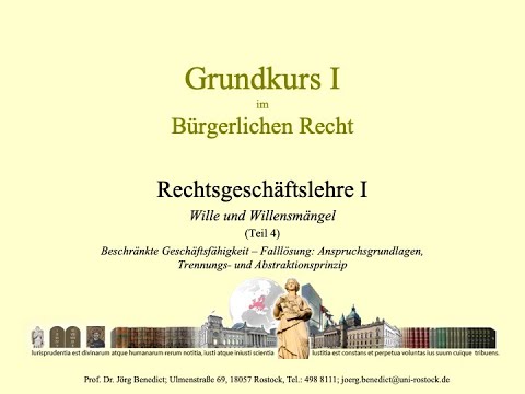 04b. Willensmängel (4) - Falllösung, Minderjährigenrecht, Trennungs- u. Abstraktionsprinzip