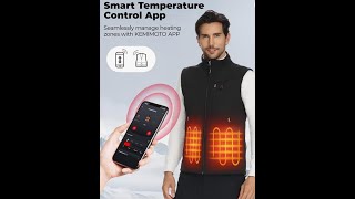 KEMIMOTO Lightweight Heated Vest with Battery Pack, APP or Vest Temp Control for Men or Woman-WOW!