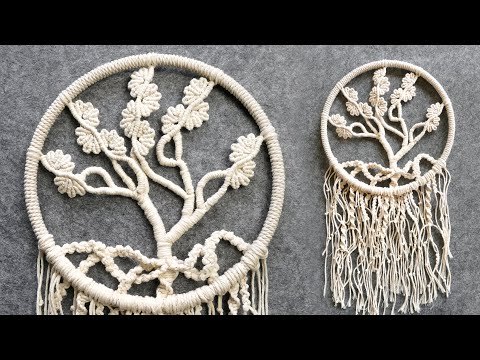DIY Macrame Wall Hanging Leaves with Flower