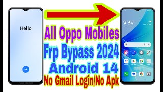 All Oppo Android 14 Frp Bypass | New Trick 2024 | Reset Frp/No Pc/Bypass Google Account 100% Working