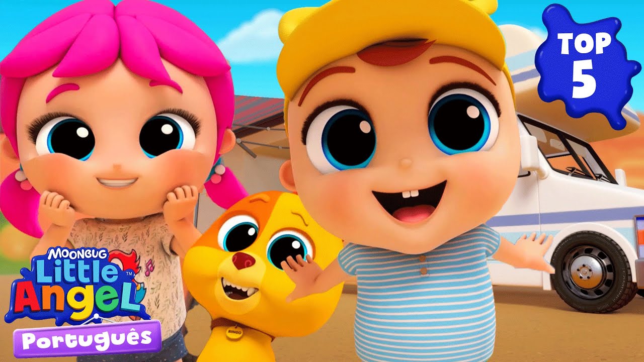 Top 5 ✨ Aventuras de acampamento ⛺🎣 Little Angel Brasil | Músicas Infantis em Português