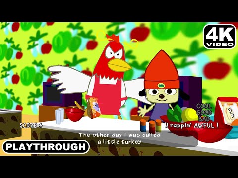 PaRappa the Rapper Remastered (PS4 on PS5 Gameplay / Playthrough / No Commentary / 4K)