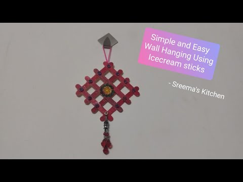 Amazing Wall Hanging Using Ice Cream Sticks| DIY Home Décor With Popsicle Sticks| @sreemaskitchen1365