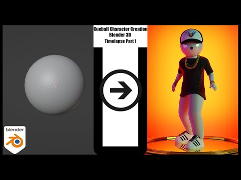 Blender 3D Cueball Character Creation (Timelapse Part 1/2)