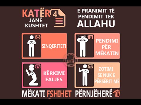 Katër janë kushtet e pranimit të pendimit tek Allahu