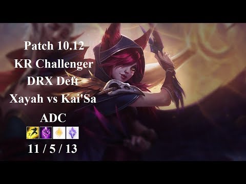 DRX Deft - Xayah vs Kai'Sa - KR Challenger 1235 LP - Patch 10.12