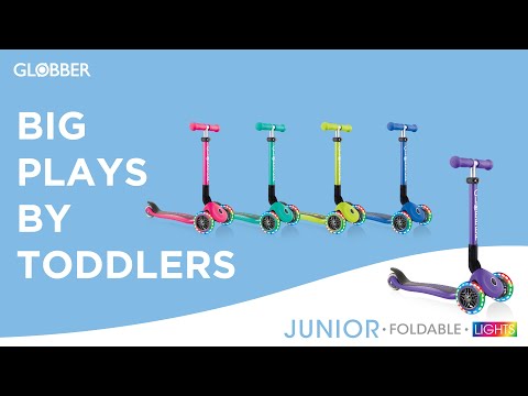 Paspirtukas Globber Junior Foldable Light, mėlynas 437-100 video