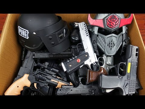 Bir Koli Dolusu Oyuncak Silahlar Gerçekçi Siyah Tabancalar - Pubg Lite 3 Seviye Kask Oyuncak Maske