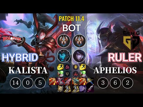 KT HyBriD Kalista vs GEN Ruler Aphelios Bot - KR Patch 11.4