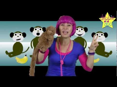 For Children. Five Little Monkeys & Five Little Ducks - Nursery Rhyme with Actions - Debbie Doo Video