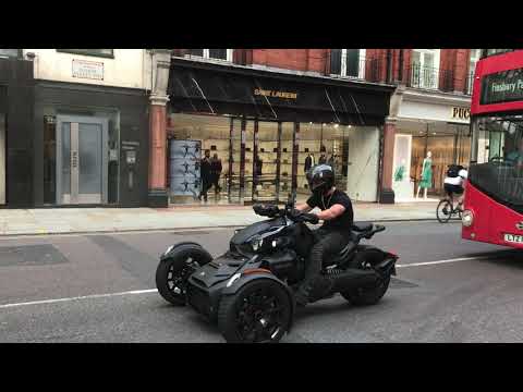 Can-Am Ryker 3-Wheel Motorbike Wheel Spin, Exhaust Sound, & Acceleration | Supercars Of London 2021