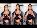 Tanisha Kuppanda Latest Saree Navel Actress Tamil Kannada