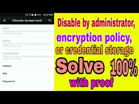 Disabled by administrator,encryption policy,or credential storage problem solve. All techno bangla