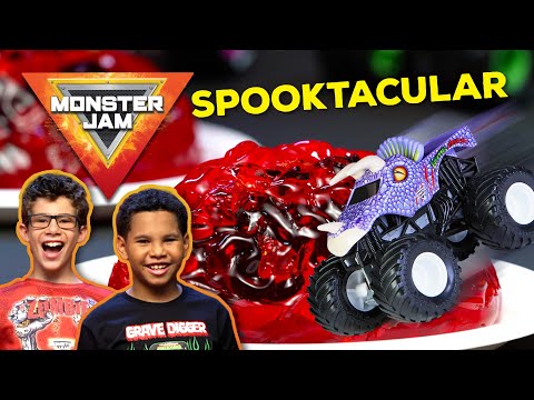 Monster truck spooky stunts and creepy challenges! | MONSTER JAM Revved Up RecapsSeason 6 Episode 6