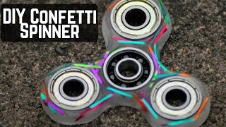 How to Epoxy Resin Fidget Spinner! (DIY 2 part epoxy with confetti)