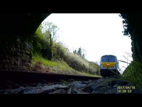 NIR 201 Class loco No.8209 hauling the Enterprise to Belfast. Track side cam.