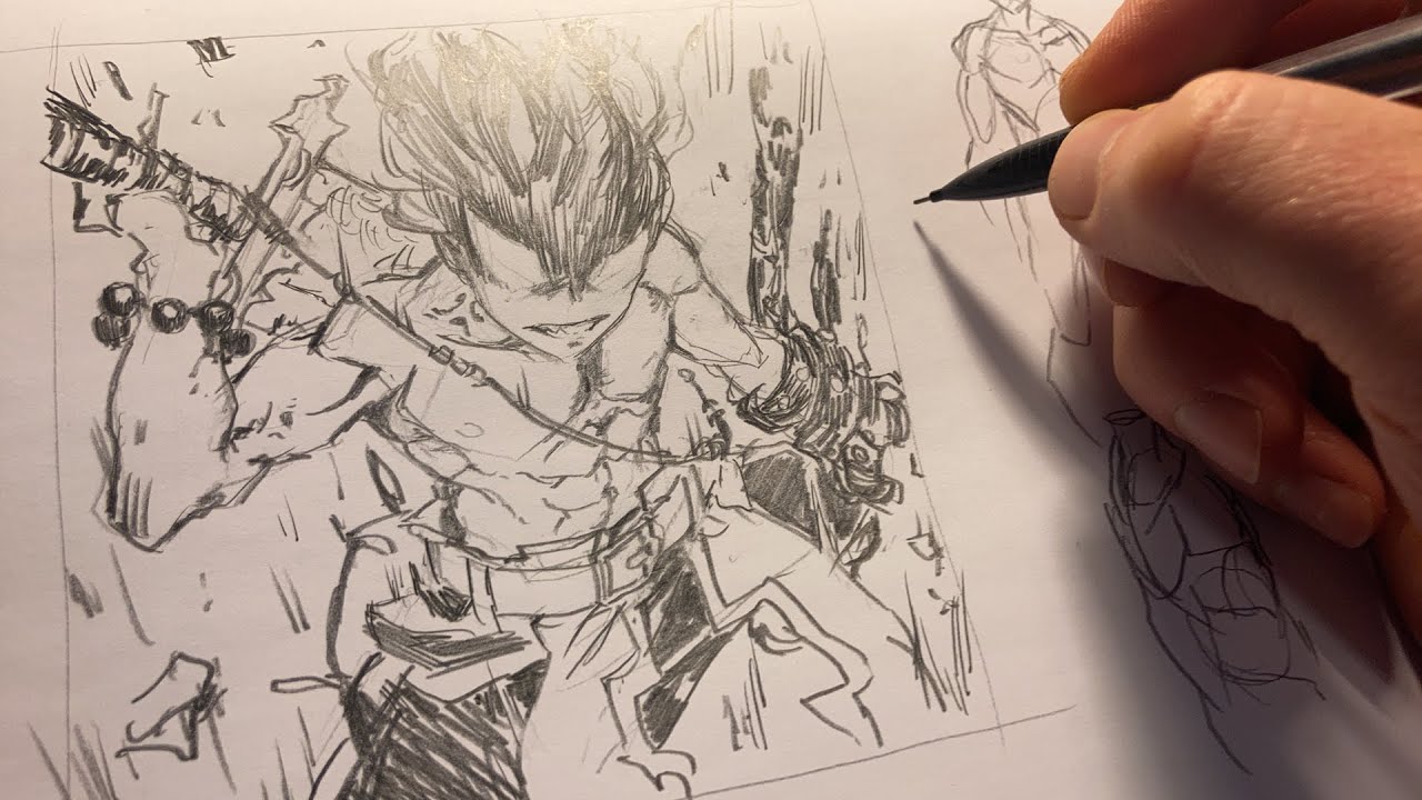 Inking Manga Draft | Anatomy Practice | Anime Manga Sketch