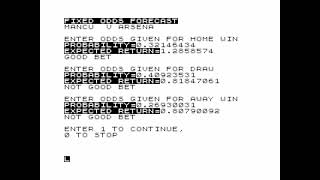 Football Pools Program for the ZX81