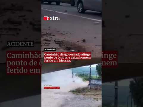 Caminhão desgovernado atinge ponto de ônibus e deixa homem ferido em Messias
