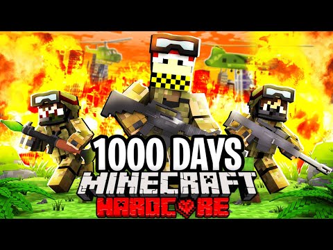 I Survived 1000 Days at WAR in Minecraft Hardcore... (FULL MOVIE)