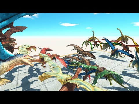 ⭐ CARNIVORE VS HERBIVORE Dinosaurs Challenge Flying Fighting ⭐ Animal Revolt Battle Simulator