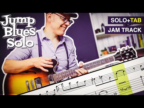 JUMP BLUES Solo in C | + Guitar Tabs & Backing Track (Gibson ES 335)