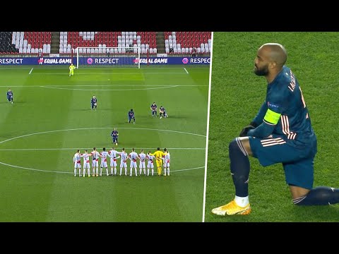 Lacazette takes the knee in front of Slavia Prague, as Arsenal players make statement against racism