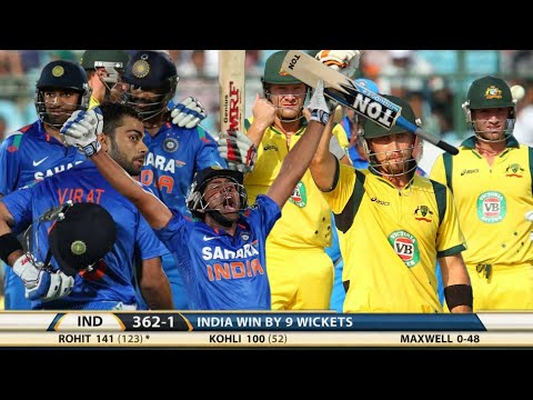 India Chase Down 362-1- India vs Australia 2nd ODI 2013 Highlights | Most Thrilling Chase Down 