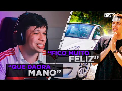 ARUAN REAGE A COMPREI UM TESLA E SURPREENDI MEUS AMIGOS!!! (LOUD GS) - Cortes do Aruan