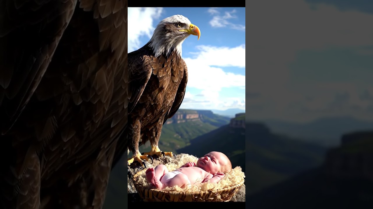 Eagle Protecting a Human Baby 🦅👶 | AI Cinematic Fantasy Short 2025 #sparkshort #shortdoc #animate