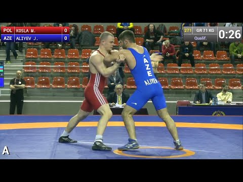 Qualification GR - 71 kg: Jeyhun  ALIYEV (AZE) df. Michal  KOSLA (POL), 7-4